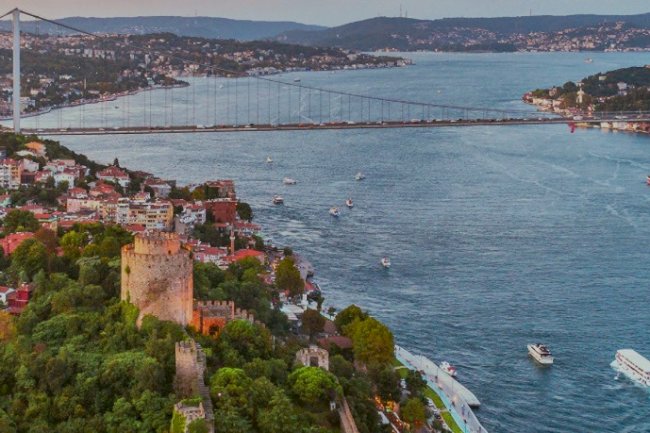 Istanbul Bosphorus Connects European and Asian Continents